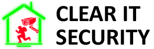 CLEAR IT SECURITY LOGO Green House Red Camera Guy