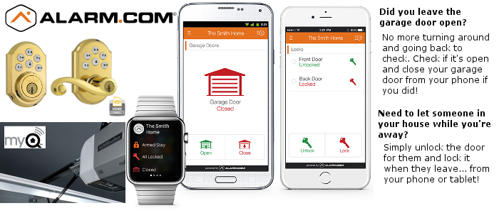 ALARM.COM Smart Door Locks and Garage Door Control
